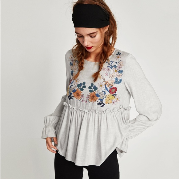 Zara Tops - Zara Printed Floral Blouse